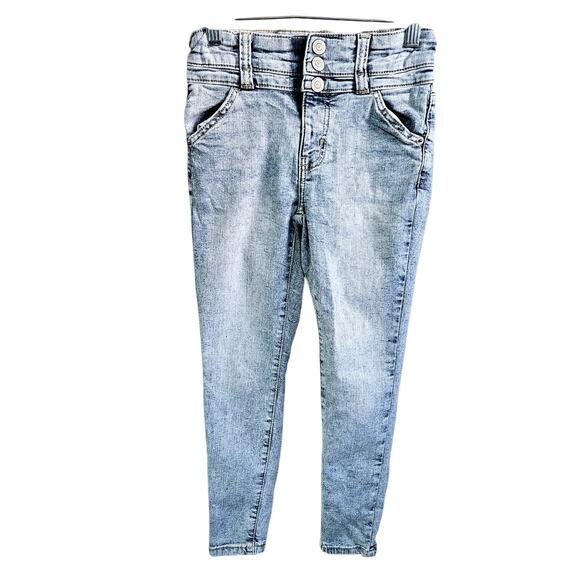 There Abouts Girls 7 Denim Jegging Jeans Light Wash Blue Stretchy Everyday Basic - Picture 1 of 8